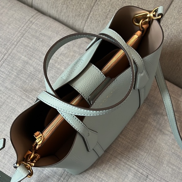 Tory Burch Small Perry Triple Compartment Tote Bag in Blue Celadon - Picture 9 of 15
